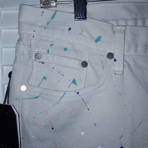 rag & bone | Pants & Jumpsuits | Rag Bone Cream Paint Splatter ...